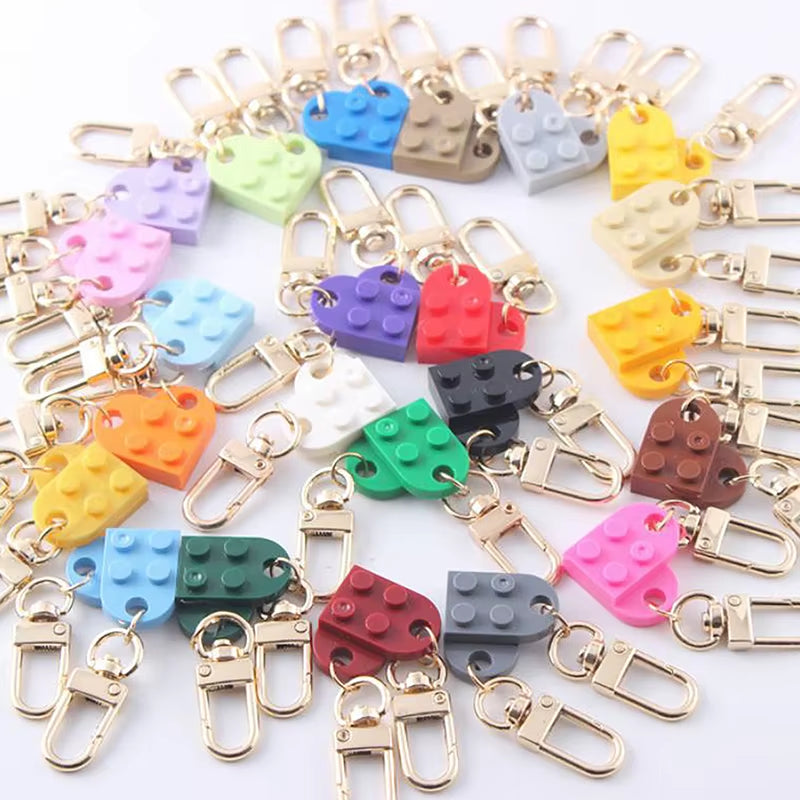 Couples Love Heart Brick Keychain Set