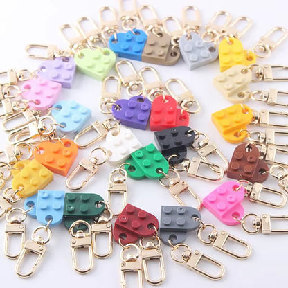 Couples Love Heart Brick Keychain Set