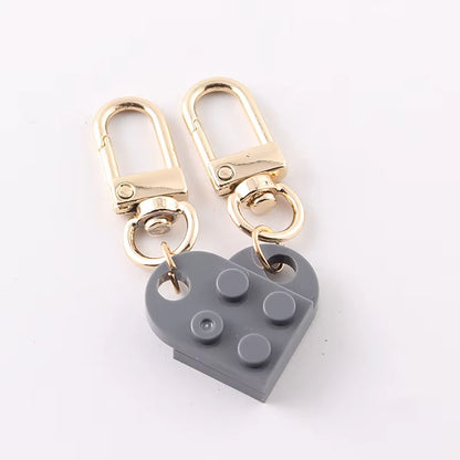 Couples Love Heart Brick Keychain Set